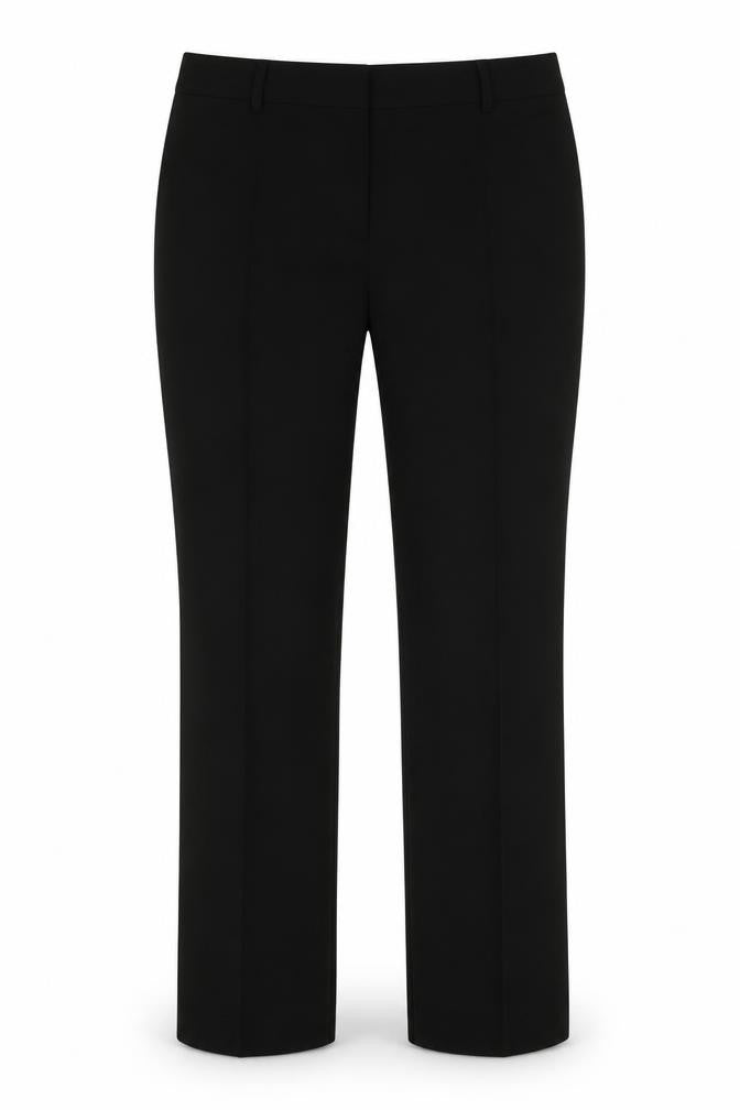 Front view of Papaya women’s beige polyester trousers, size UK 14, 30-inch leg regular zip