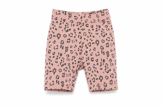Front view of George girls’ pink animal print cotton pedal pusher leggings, size 12-18, months