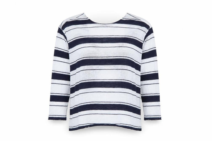 Pull&Bear Womens Blue Round Neck Striped Polyester Pullover Jumper Size S