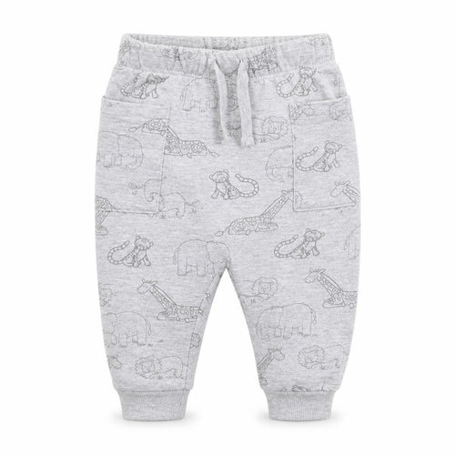 George Boys Grey  Cotton Jogger Trousers Size 3-6 Months  Pullover - Tiger, Elephant, Lion, Giraffe