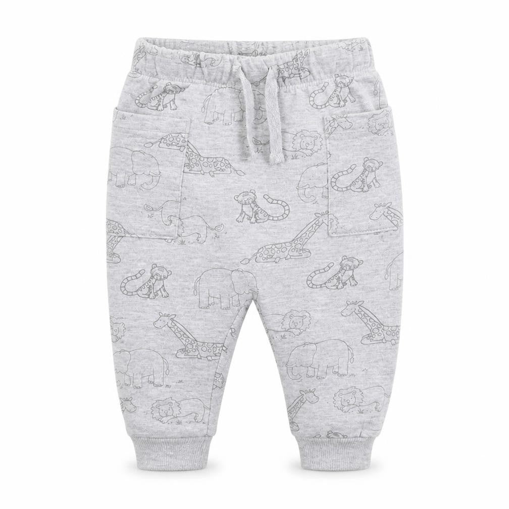 George Boys Grey  Cotton Jogger Trousers Size 3-6 Months  Pullover - Tiger, Elephant, Lion, Giraffe