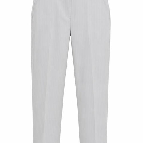 Slimma Womens Grey Striped Polyester Dress Pants Trousers Size 10 L30 in Regular Button