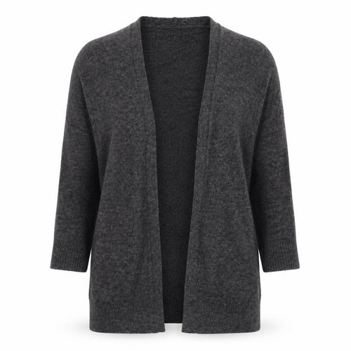 Isabella D Womens Grey V-Neck  Acrylic Cardigan Jumper Size S