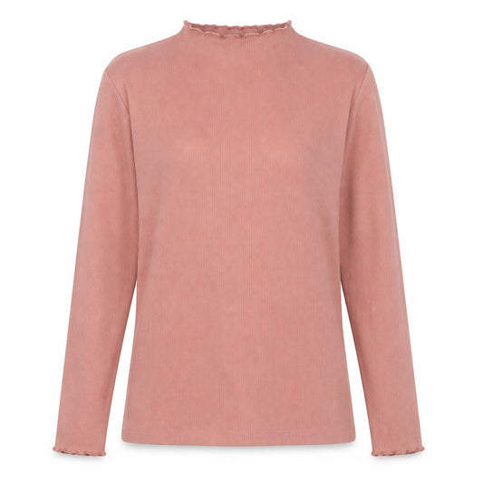 Front view of Tu women’s pink high neck polyester jumper, size UK 12