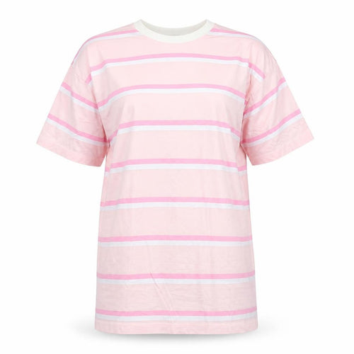 Missguided Womens Pink Striped Polyester T-Shirt Dress  Size 6  Round Neck Pullover