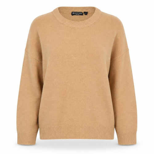 Brave Soul Womens Brown Crew Neck  Acrylic Pullover Jumper Size 12