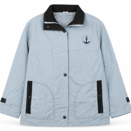 Anne De Lancay Womens Blue   Windbreaker Coat Size M  Zip