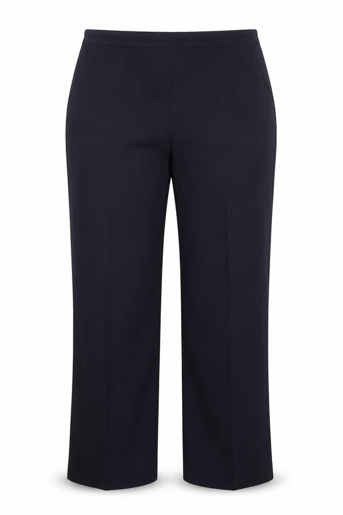 Front view of Papaya women’s blue polyester trousers, size UK 14, 30-inch leg regular