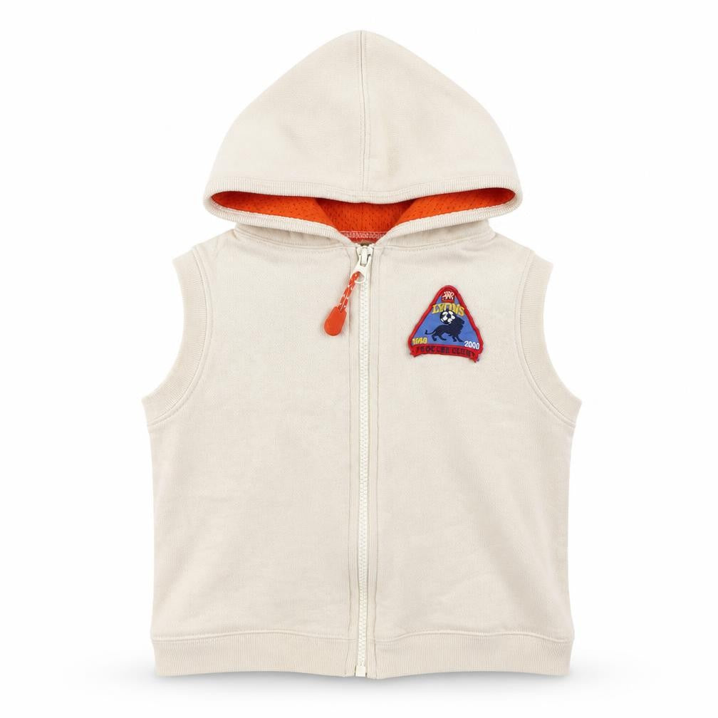 Gap Boys Beige  Cotton Vest Hoodie Size 3 Years  Zip - Football