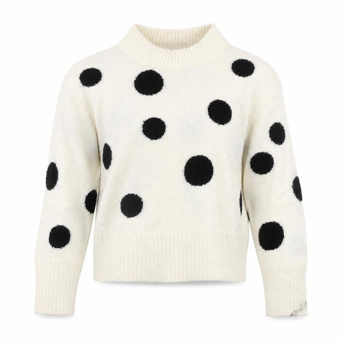 Marks and Spencer Womens Ivory Round Neck Polka Dot Acrylic Pullover Jumper Size XS