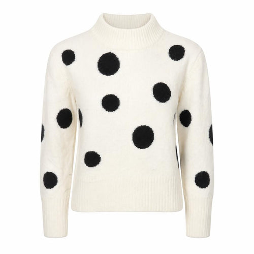 Marks and Spencer Womens Ivory Round Neck Polka Dot Acrylic Pullover Jumper Size XS
