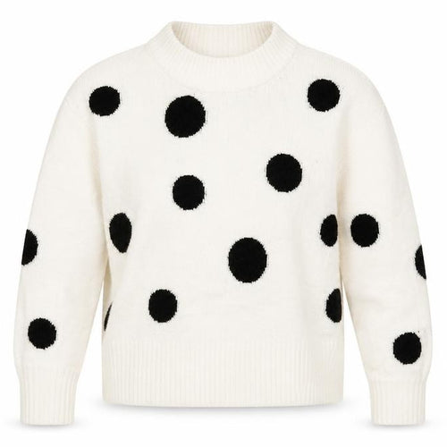 Marks and Spencer Womens Ivory Round Neck Polka Dot Acrylic Pullover Jumper Size M
