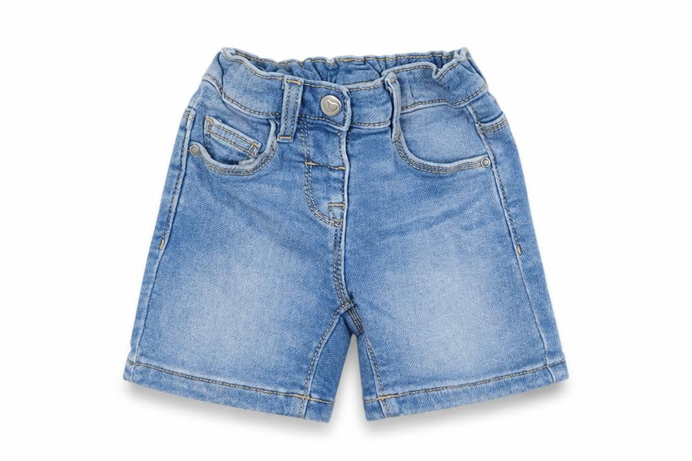 Matalan Girls Blue  Cotton Cropped Jeans Size 9-12 Months  Button