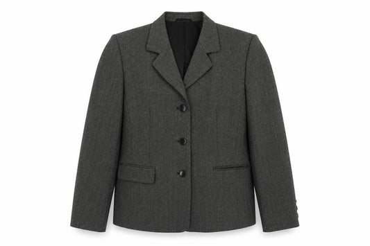Front view of Your 6th Sense women’s grey polyester jacket suit jacket, size UK 14
