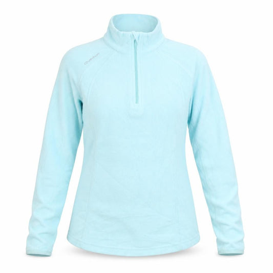 Front view of Quechua women’s blue jacket, size S, zip
