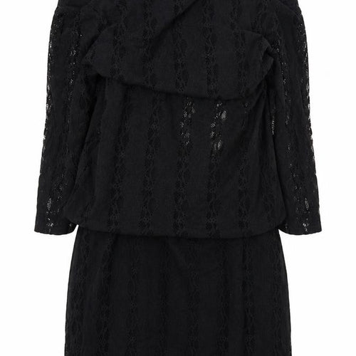 Style Collection Womens Black  Nylon Pencil Dress  Size M  Square Neck Button