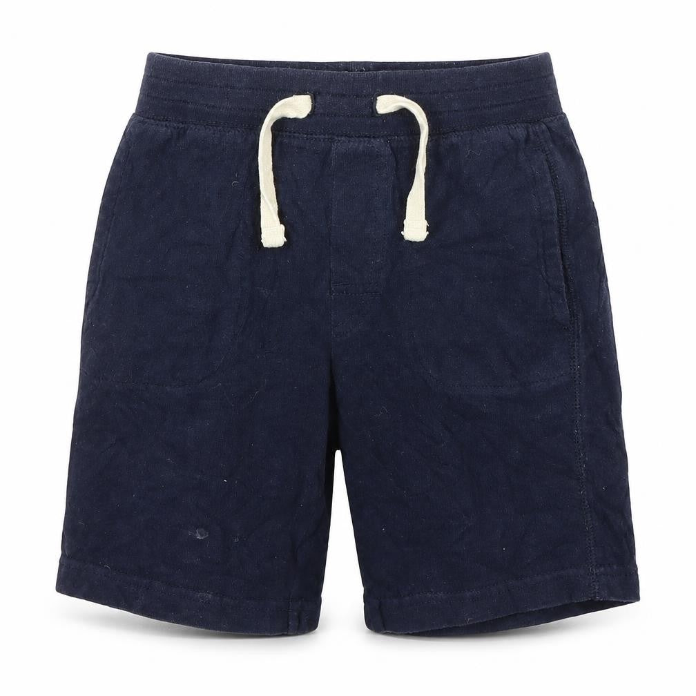 Front view of Gap boys’ blue cotton sweat shorts, size 5, years regular