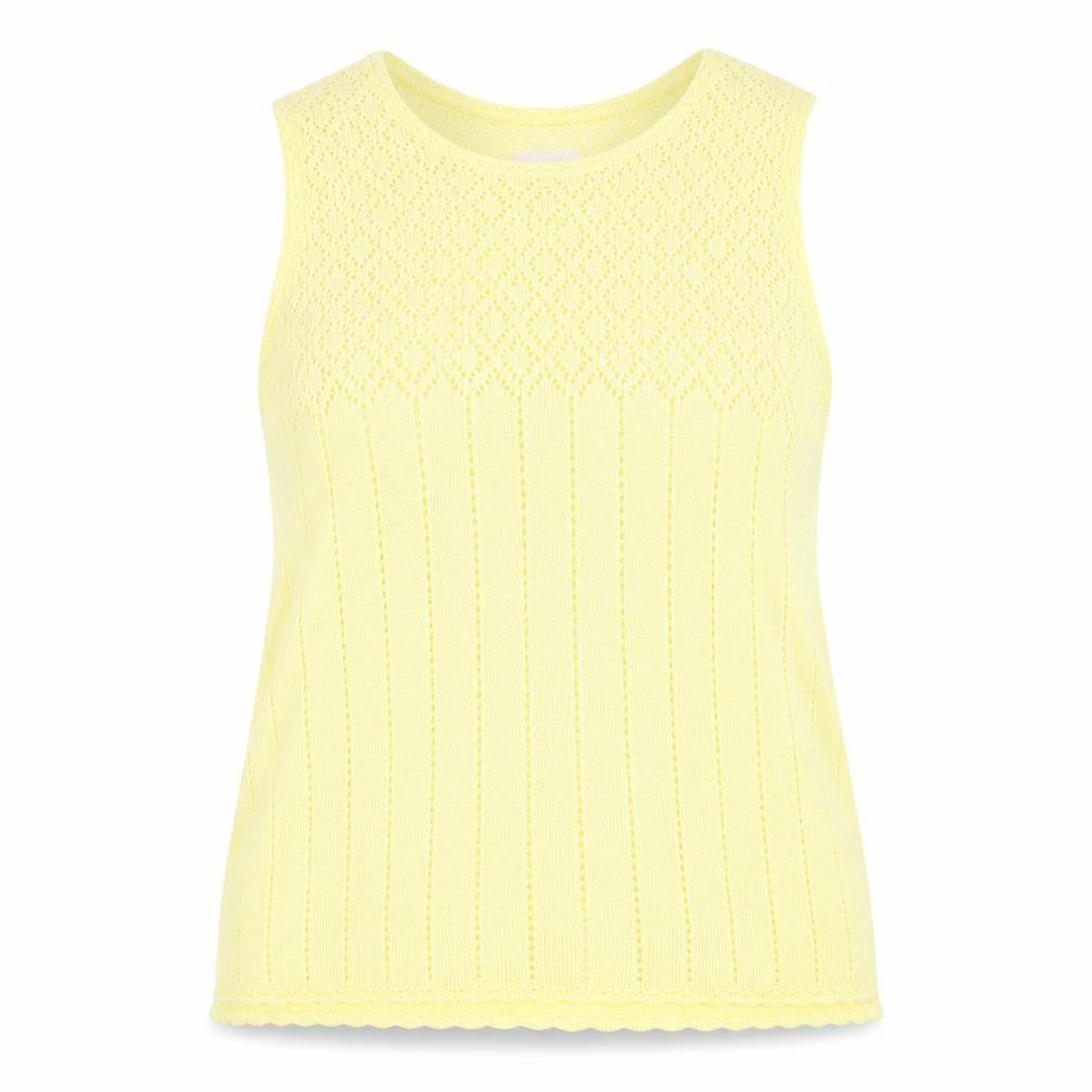 Daxon Womens Yellow  Acrylic  Tank Size 18 Round Neck