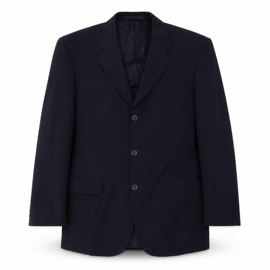 Front view of Remus Uomo men’s black polyester jacket suit jacket, size L