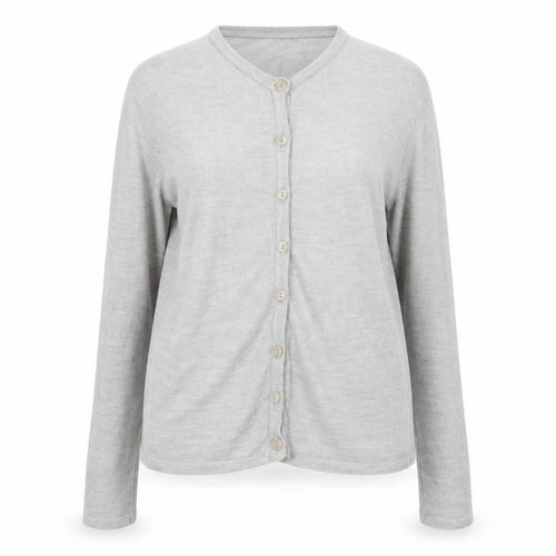 MF Couture Womens Grey Crew Neck  Acrylic Cardigan Jumper Size 16