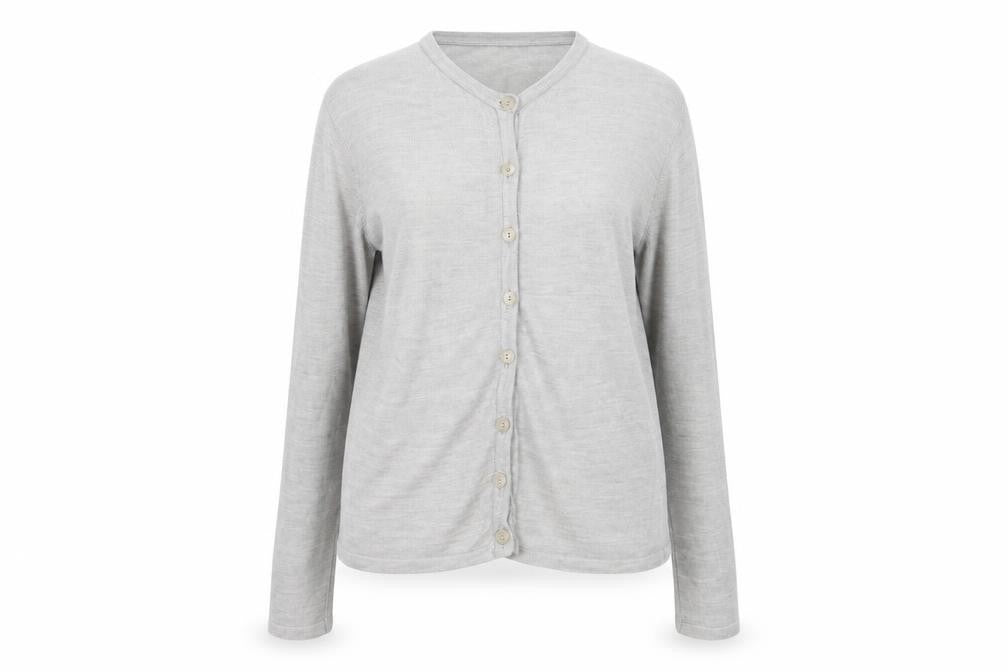 MF Couture Womens Grey Crew Neck  Acrylic Cardigan Jumper Size 16