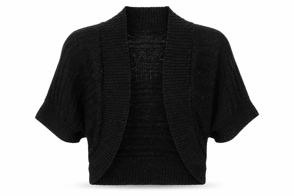 Pilot Womens Black V-Neck  Acrylic Cardigan Jumper Size S