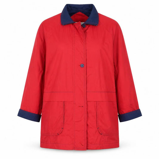 Front view of Klass women’s red jacket, size M, zip
