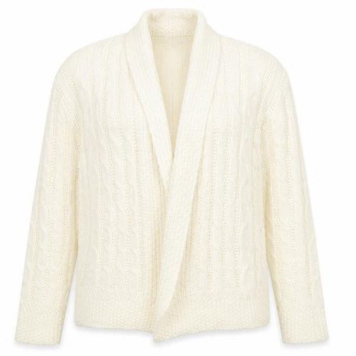 Fashion Alert Womens Ivory V-Neck  Acrylic Cardigan Jumper Size S