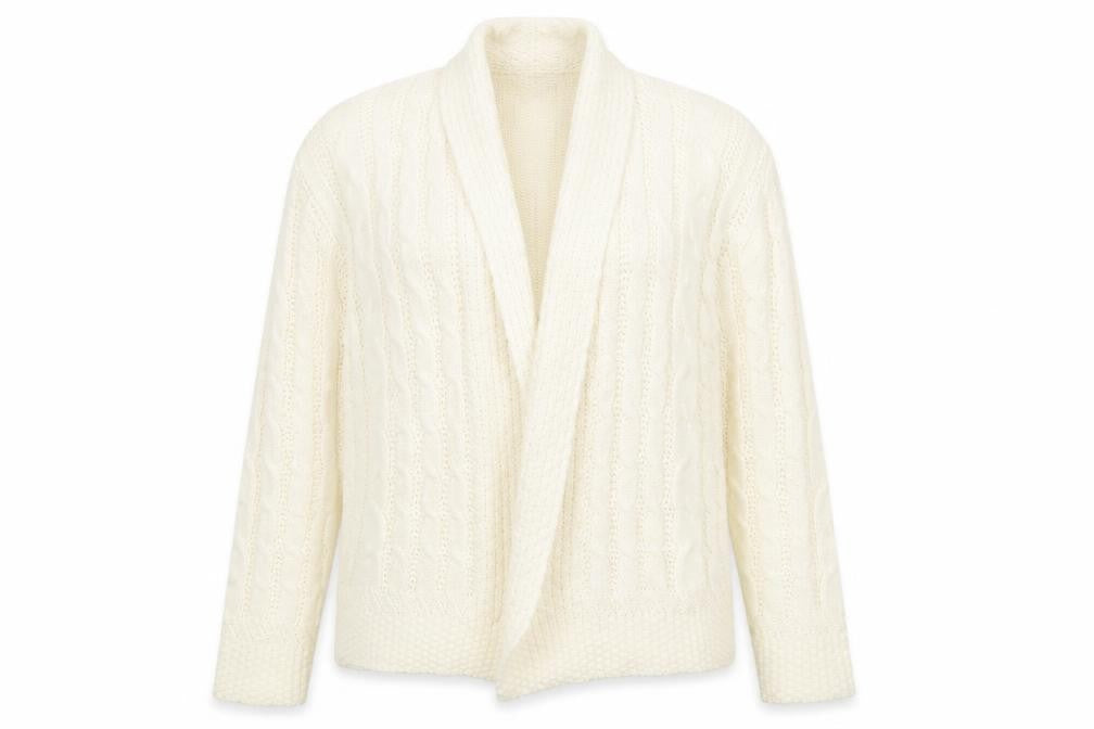 Fashion Alert Womens Ivory V-Neck  Acrylic Cardigan Jumper Size S
