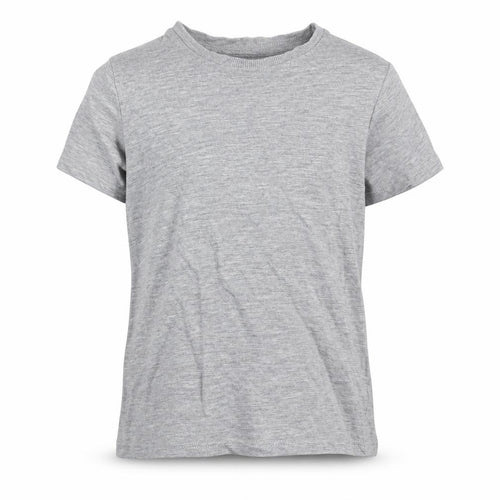 Marks and Spencer Girls Grey  Cotton Pullover T-Shirt Size 6-7 Years Crew Neck Pullover