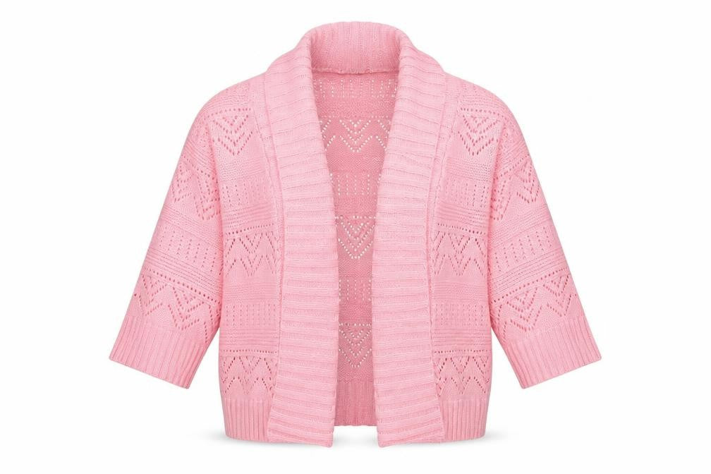 ELLEGANT COLLECTION Womens Orange Round Neck  Cotton Cardigan Jumper Size M
