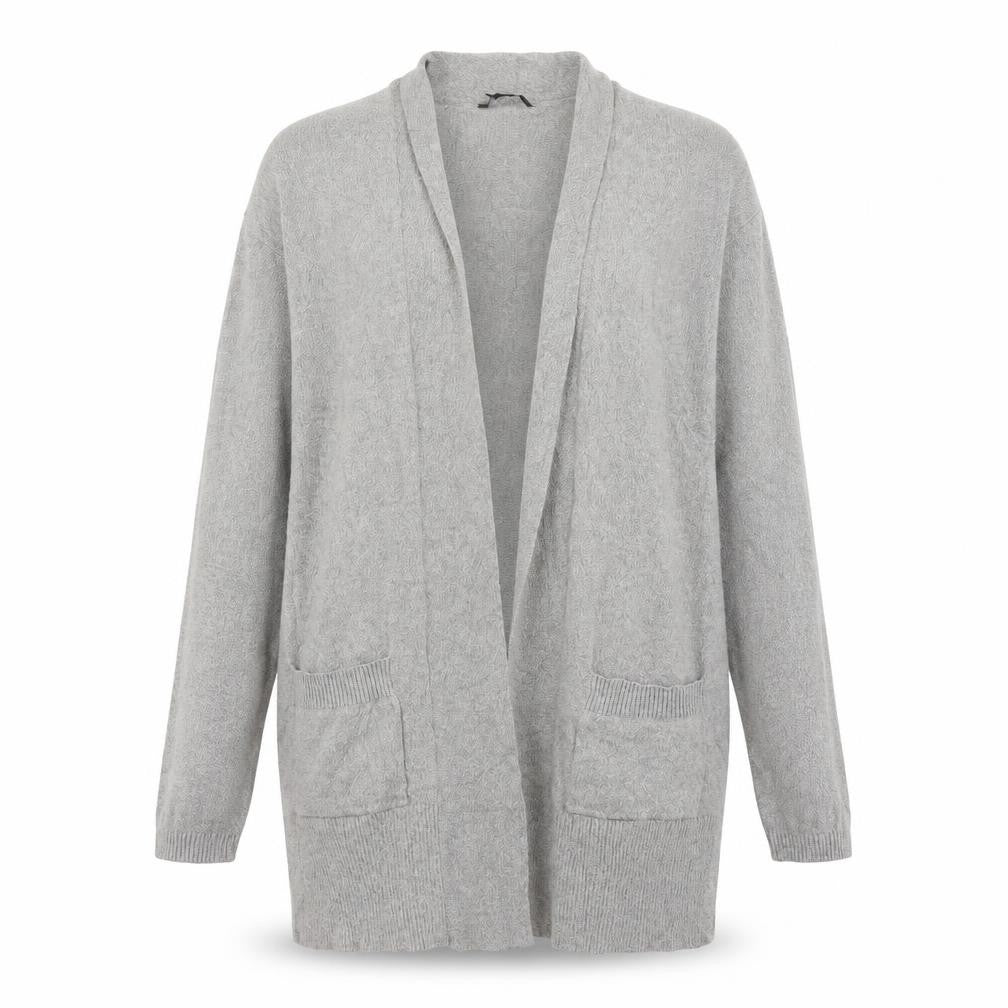 ESMARA Womens Grey V-Neck  Cotton Cardigan Jumper Size 10