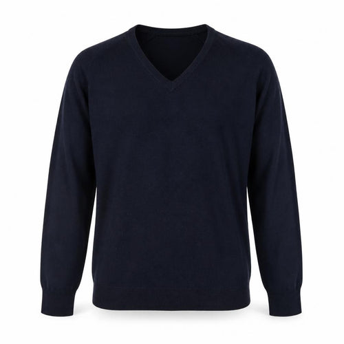 Greenwoods Mens Blue V-Neck  Acrylic Pullover Jumper Size XL