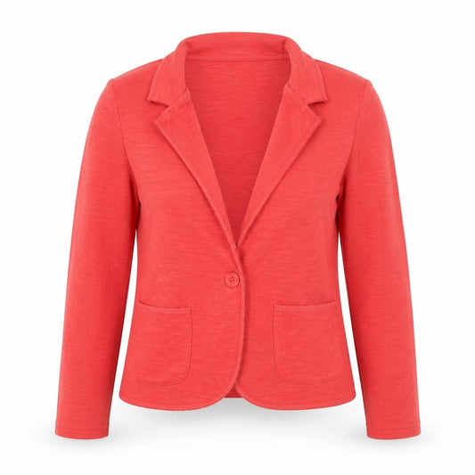 Front view of New Look women’s pink jacket, size UK 10, button