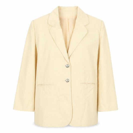 Front view of Klass women’s yellow polyester jacket suit jacket, size UK 12
