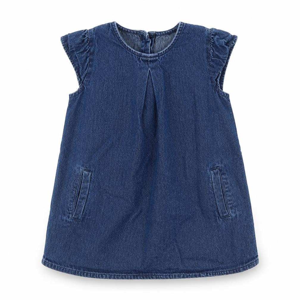 Matalan Girls Blue  100% Cotton A-Line  Size 2-3 Years  Round Neck Button