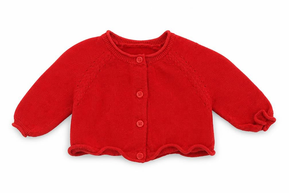 Gap Girls Red  Cotton Cardigan Jumper Size 0-3 Months  Button
