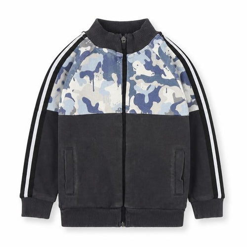 NEXT Boys Grey Camouflage Cotton Full Zip Sweatshirt Size 4 Years  Zip