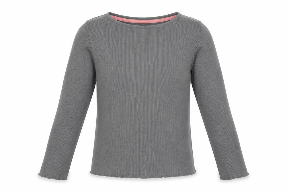 Front view of Tu girls’ green crew neck cotton jumper, size 5-6, years