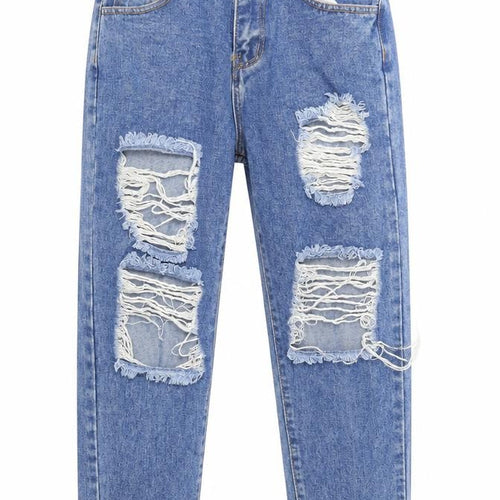 SheIn Womens Blue  Cotton Tapered Jeans Size XS L27 in Regular Button