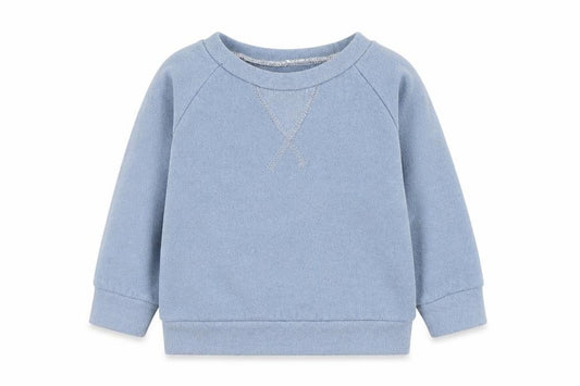 Front view of Preworn Baby Blue Cotton jumper, size 6-9, Months