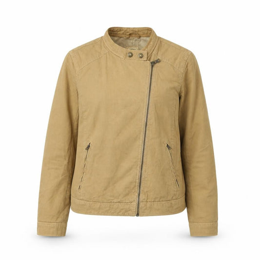 Front view of Gap women’s brown jacket, size S, zip