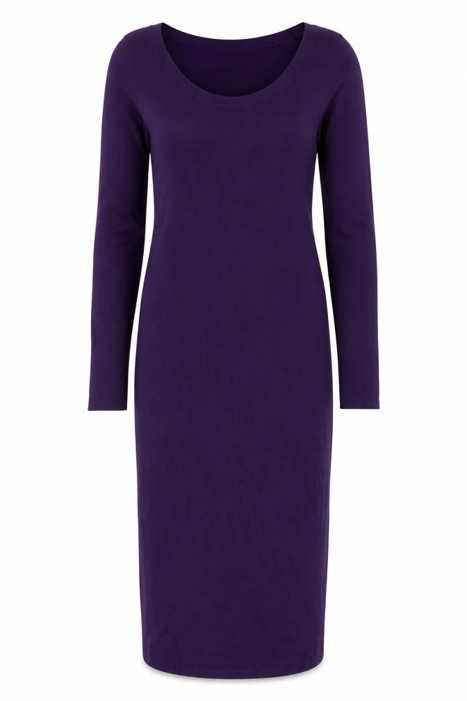 Oasis Womens Purple  Viscose Pencil Dress  Size S  Round Neck Pullover
