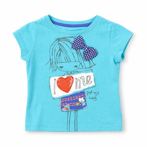 NEXT Baby Blue  Cotton Pullover T-Shirt Size 6-9 Months Crew Neck Pullover - I Love Me