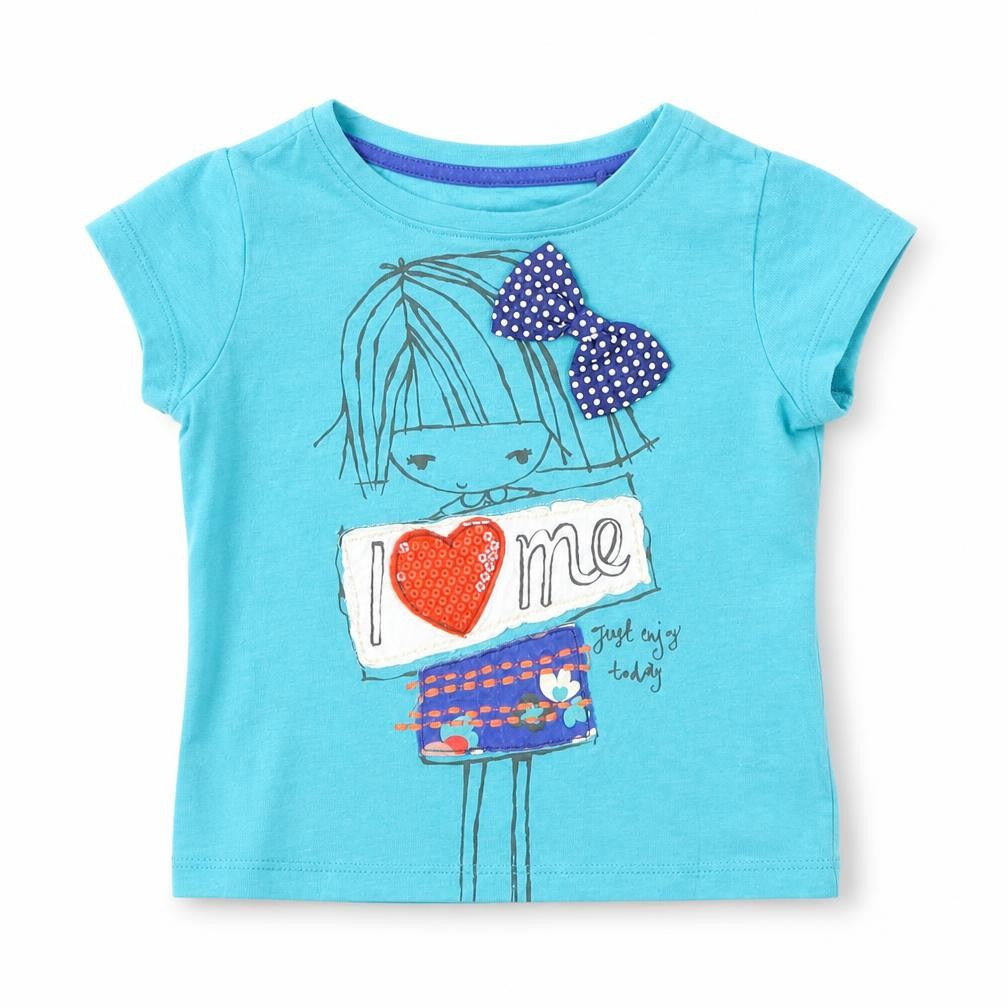 NEXT Baby Blue  Cotton Pullover T-Shirt Size 6-9 Months Crew Neck Pullover - I Love Me