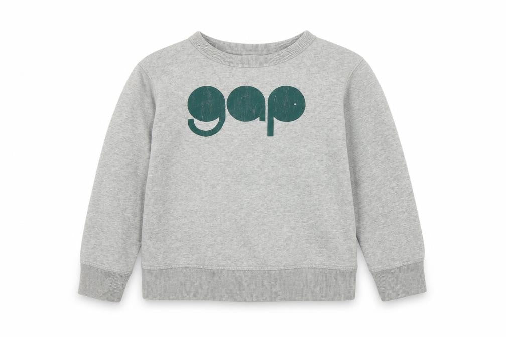 Front view of Gap boys’ grey cotton pullover sweatshirt, size 6-7, years pullover