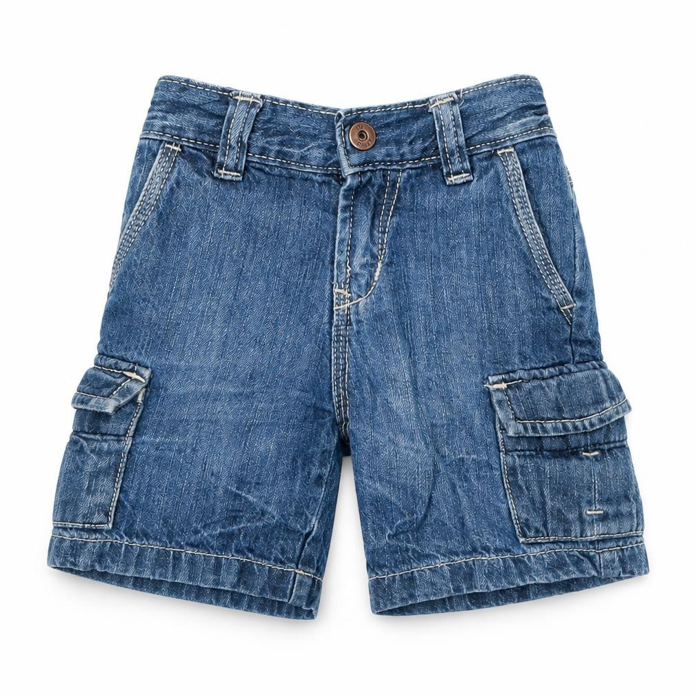 Gap Boys Blue  Cotton Cropped Jeans Size 12-18 Months  Snap