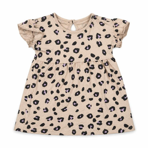 George Girls Beige Animal Print 100% Cotton Skater Dress  Size 9-12 Months  Round Neck Pullover
