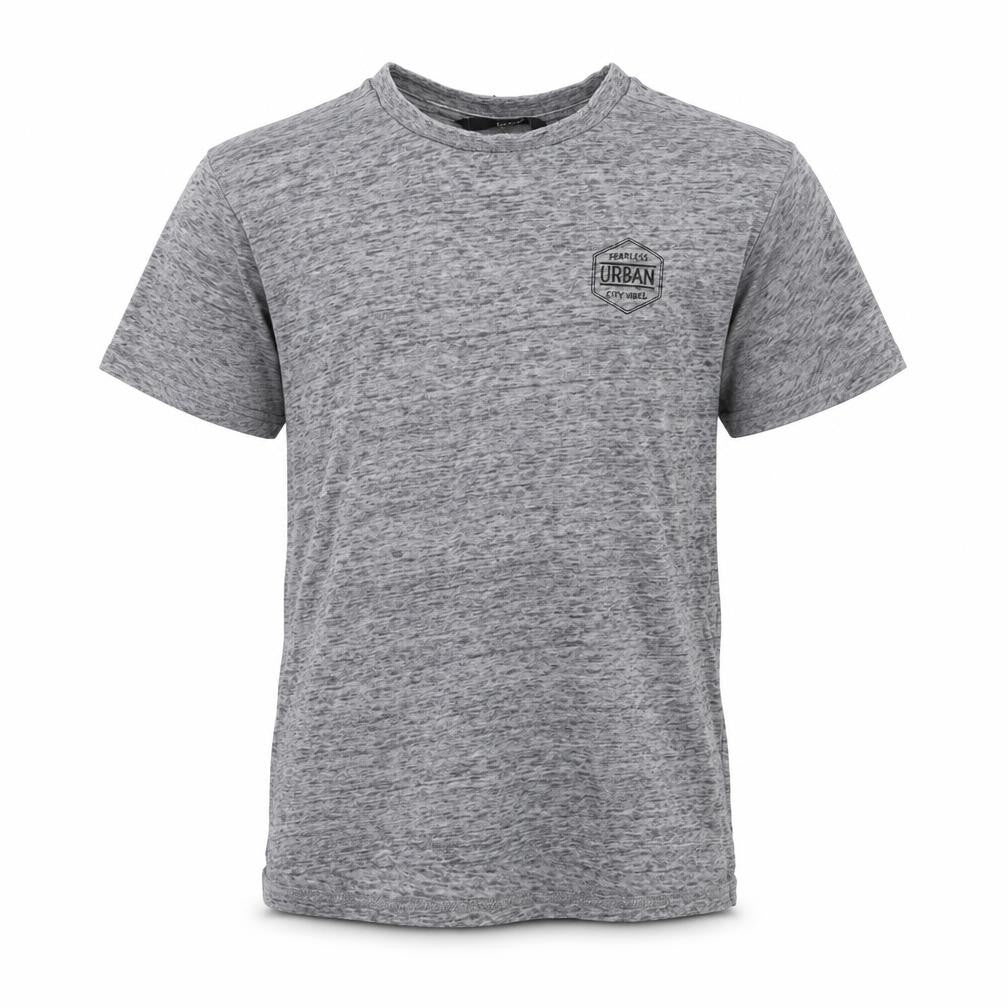 George Boys Grey  Polyester Jersey T-Shirt Size 7-8 Years Round Neck Pullover - Urban