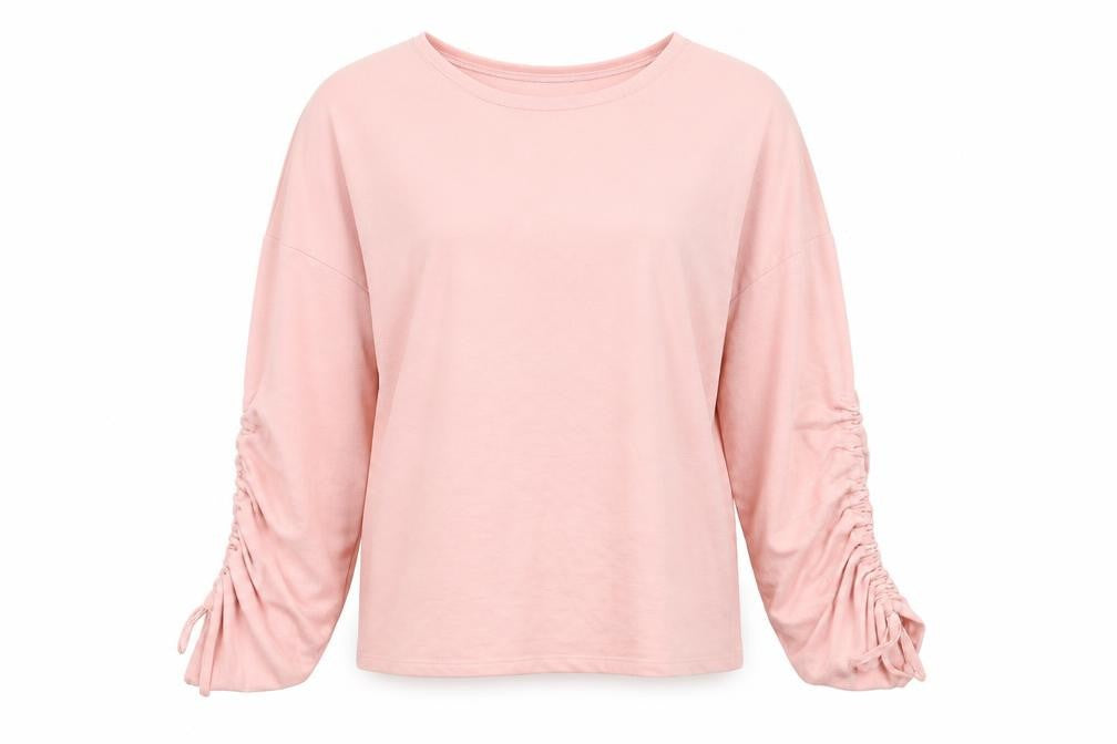 Front view of Red Herring women’s pink polyester pullover sweatshirt, size L, pullover